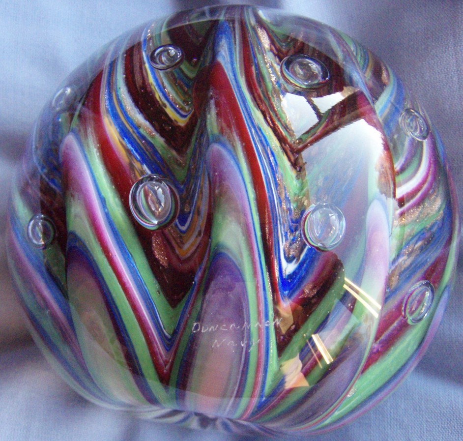  ... Navy handmade marble, made and etched by Sammy Hogue of West Virginia