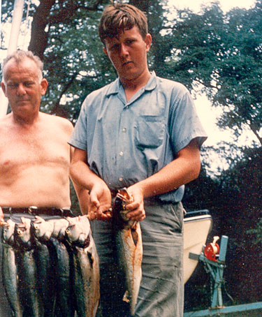 This is me with my bluefish catch.