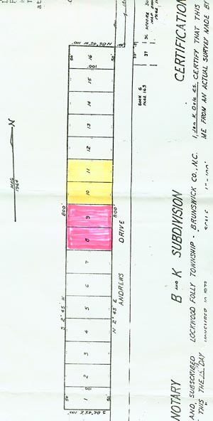  This map shows the B&K subdivision on Andrews Drive.